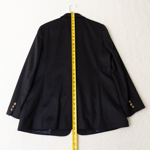 L.L. Bean Wool Cashmere Blend Lined Button Front Black Blazer Women's Sz 16R - Picture 13 of 14